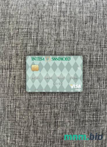 Italy Intesa Sanpaolo visa obciążyć card wygląd fotograficzny skan PSD + zdjęcie